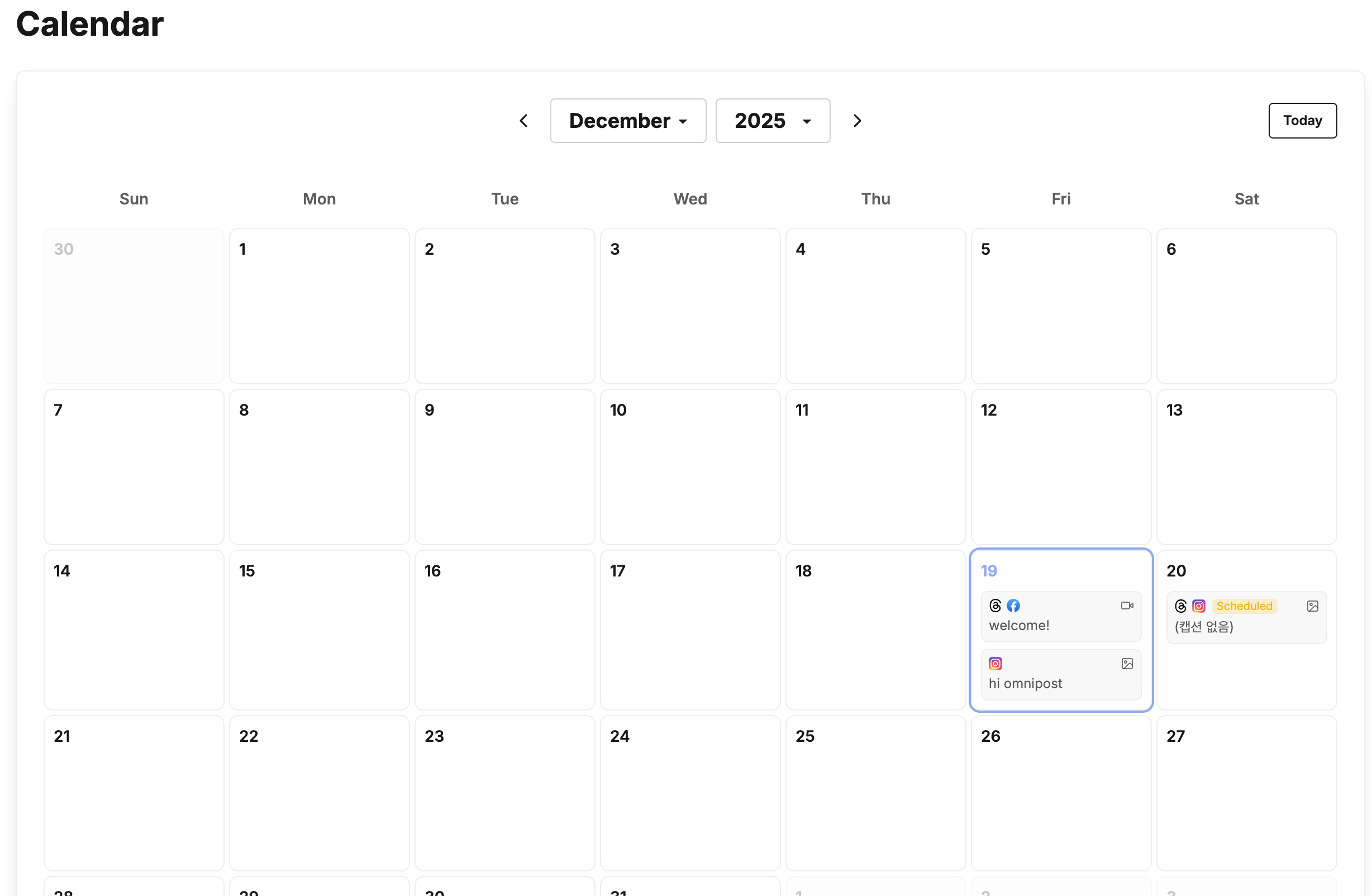 Calendar View